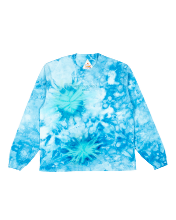 Small Circle Tie Dye LS Tee - Blue Frequency