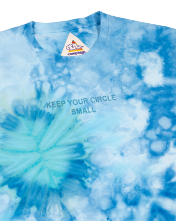 Small Circle Tie Dye LS Tee - Blue Frequency