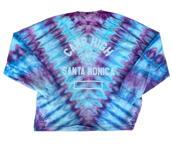 Sunny C Tie Dye LS Tee - Faded Indigo