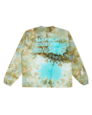 Small Circle Tie Dye LS Tee - Moss Trip