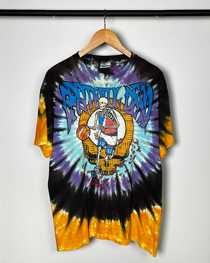 1991 Grateful Dead Basketball Skeleton Tie-Dye T-Shirt