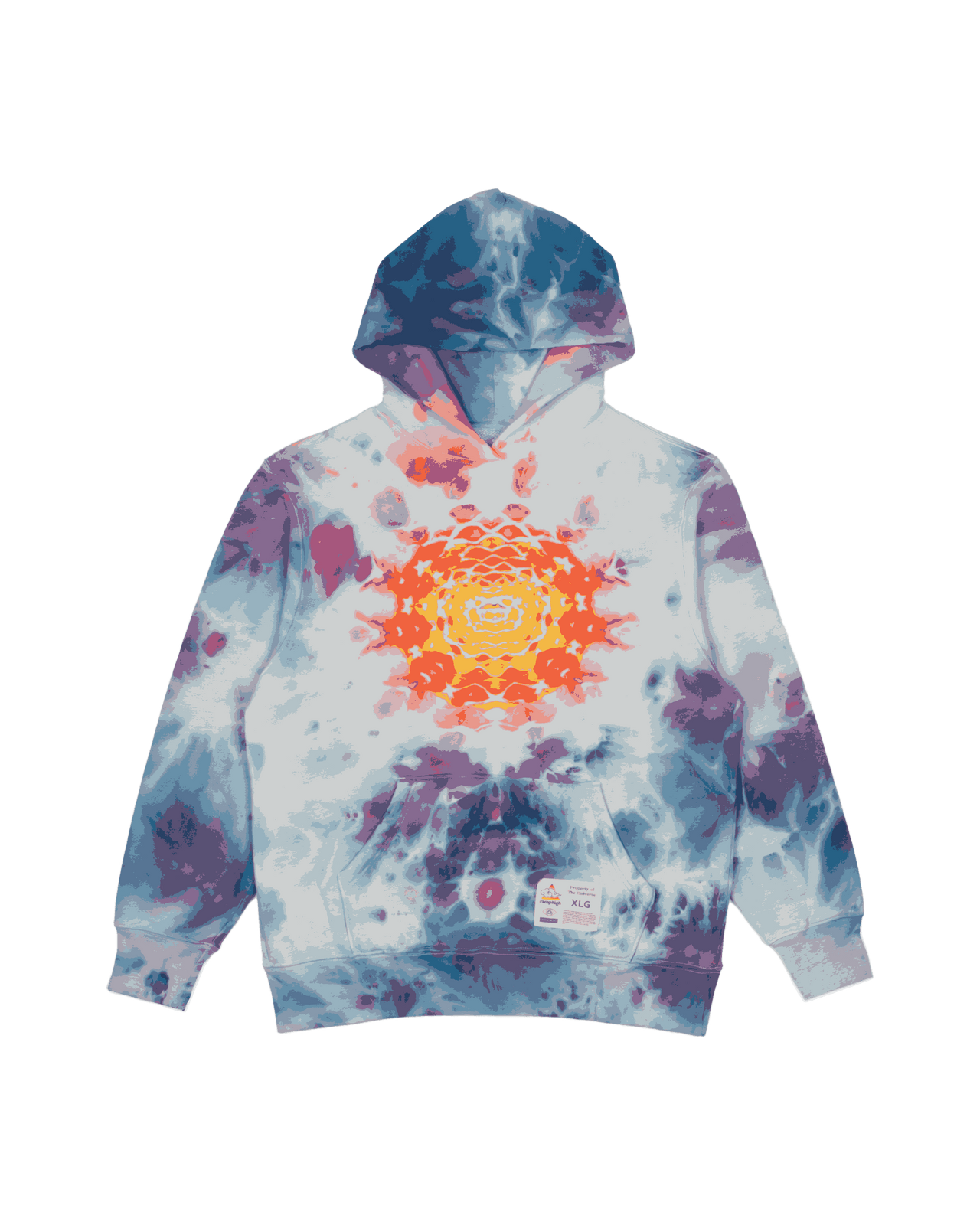 Mandala Ice Dyed Hoodie (Lunar Dream)