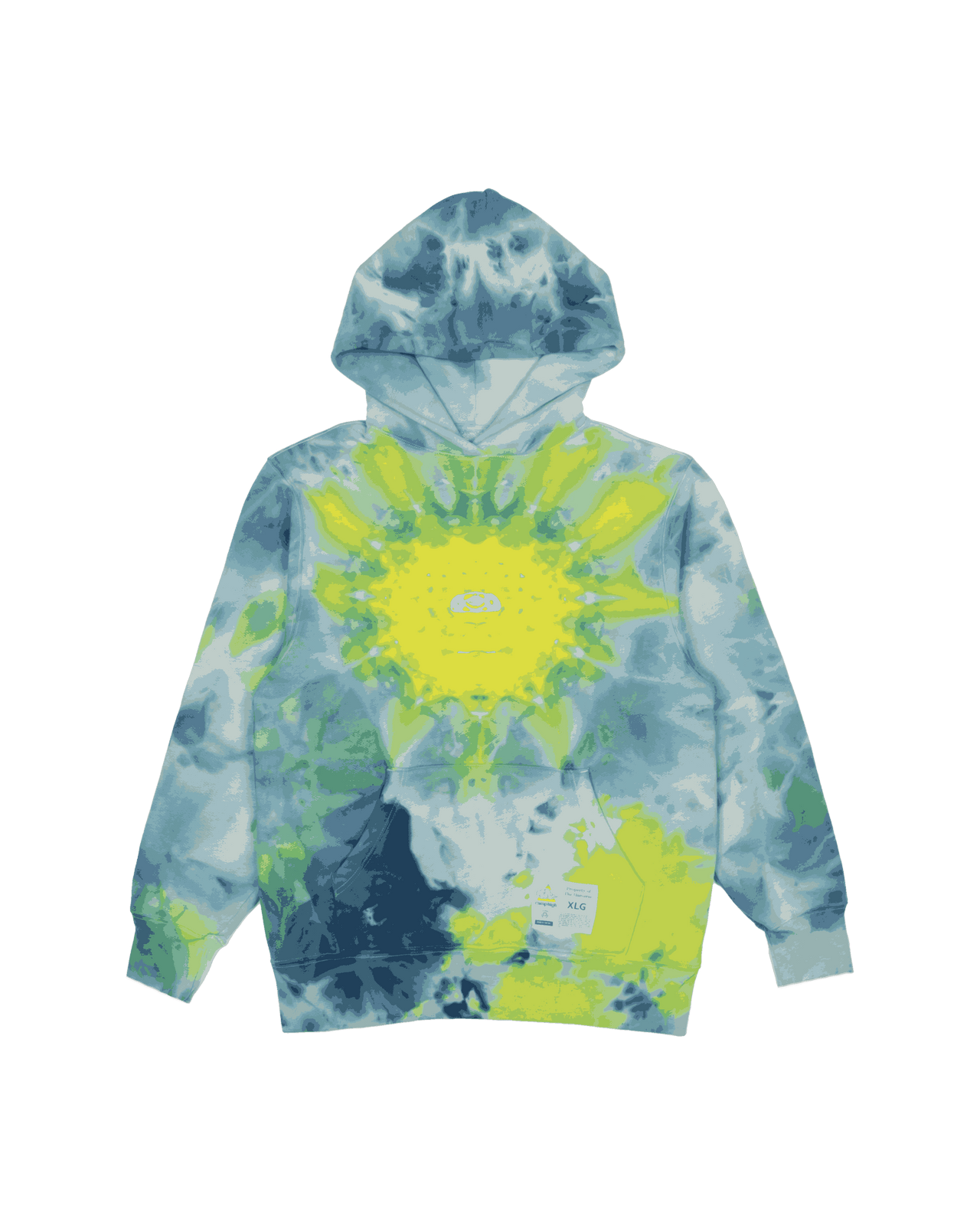 Mandala Ice Dyed Hoodie (Ocean Aura)